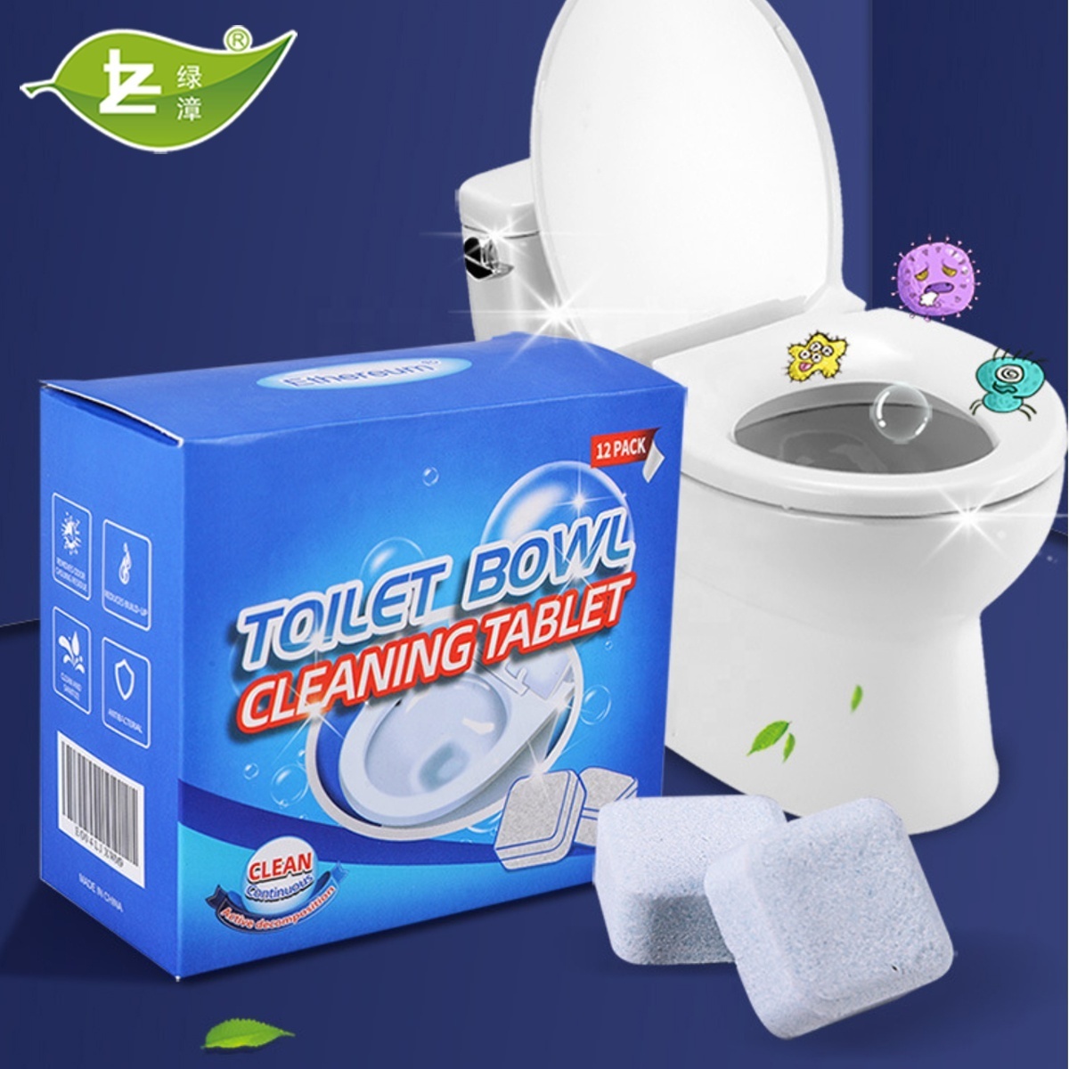 Yiwu Factory Automatic Effervescent Cleaner Bleach Toilet bowl Deodorant Cleaner  Tablets