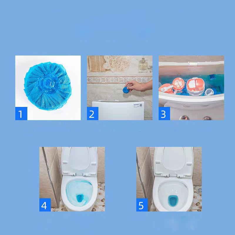 Hot Selling Blue Bubble Bleach Block Solid Automatic Toilet Deodorant Descaling Cleaner For Home