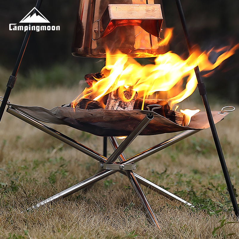 Portable  Bonfire Campfire Pit Camping Wood Stove Stand Frame Fire Rack Stainless Steel Foldable Mesh outdoor camping fire pit