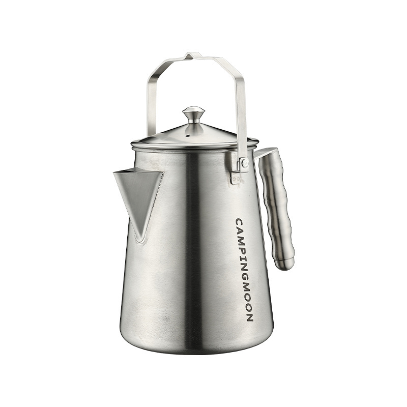 Campingmoon Outdoor Camping Durable Boiling Kettle Portable Large Capacity Stainless Steel BBQ Boil Kettle