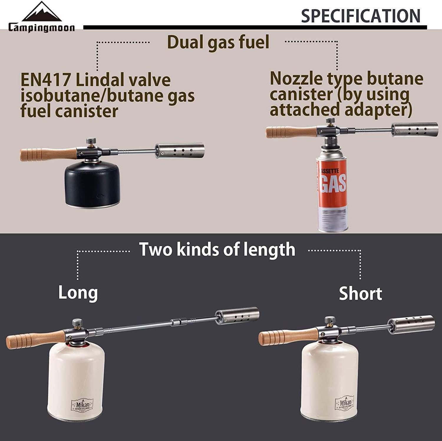 12000kcal Easy Carry Torch Outdoor Camping Barbeque Charcoal Portable Gas Torch Flame Gun Gas Torch Burner Eco-friendly Japandi