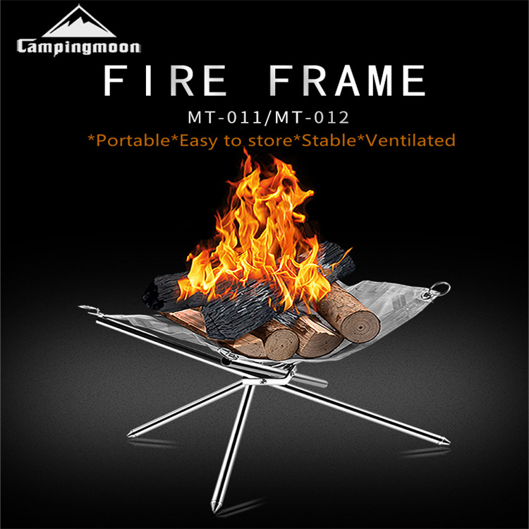 Fire Net Outdoor Camping Hiking Large Bonfire Stand Mesh Sheet Stainless Steel Portable Folding Outdoor Firepit Outdoor Warming