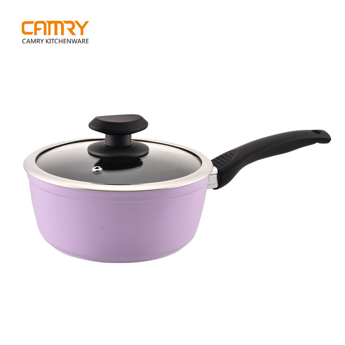 Colorful Marble Coating Nonstick Forged Aluminum Sauce Pan with Bakelite Handle