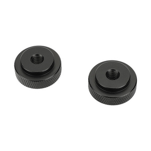 CAMVATE 25mm Diameter 1/4''-20 Female Thread Thumb Wheel Lock Nut Adapter 2-Piece Set in Black for Photo Studio Accessories