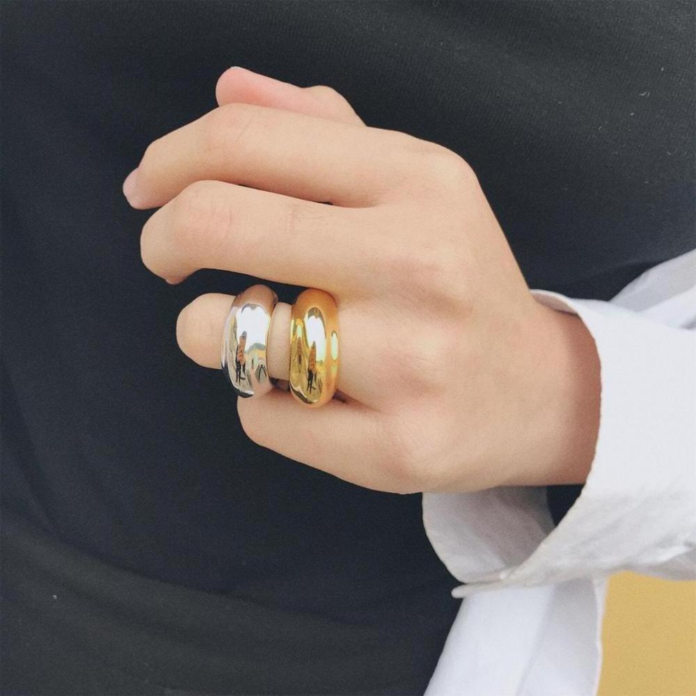 Fashion Dainty Brass Gold Silver Irregular Chunky Ring French Famous Brand Designer Rings for Women