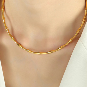 Cuff collar necklace Adjustable Necklace Chokers Stainless Steel Jewelry Bamboo Choker collier cervical collar