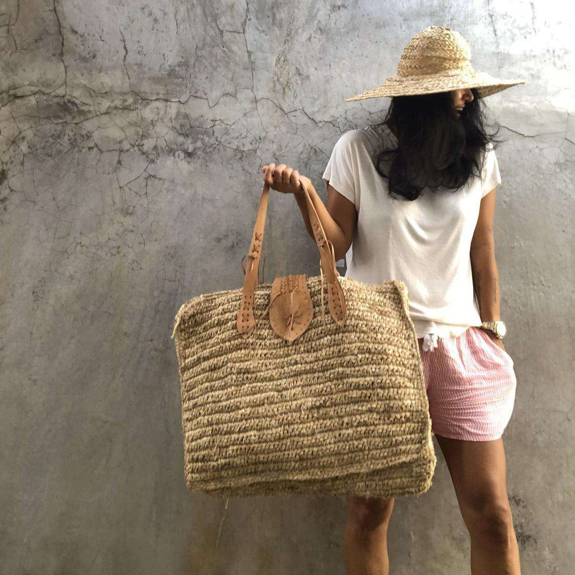 CAMYTONC Straw Woven Handbag Letter Ladies Casual Summer Beach Tote Bag With Handles For Women