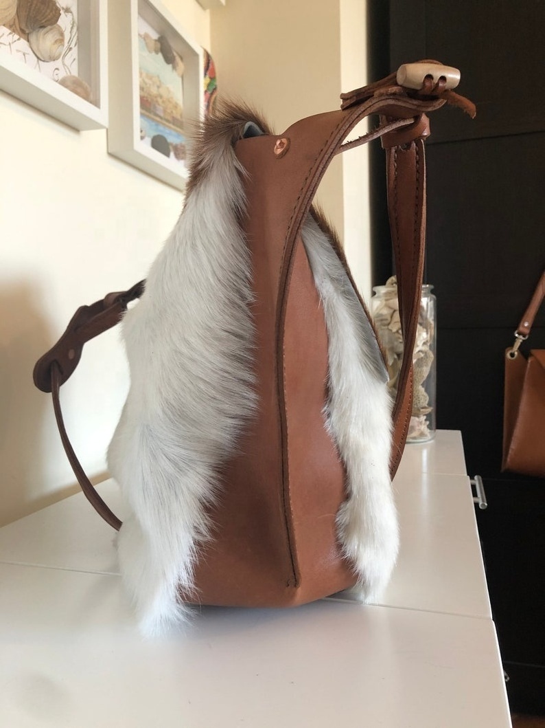 Cowhide Purse Crossbody Pony Hair Handbag Wallet Clutch Black Brown Cow Hide Calf Hide Leather Fur Bag