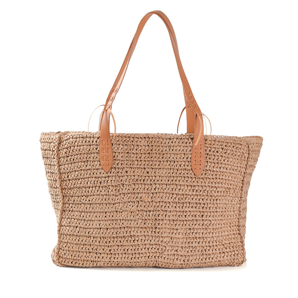 CAMYTONC Straw Woven Handbag Letter Ladies Casual Summer Beach Tote Bag With Handles For Women