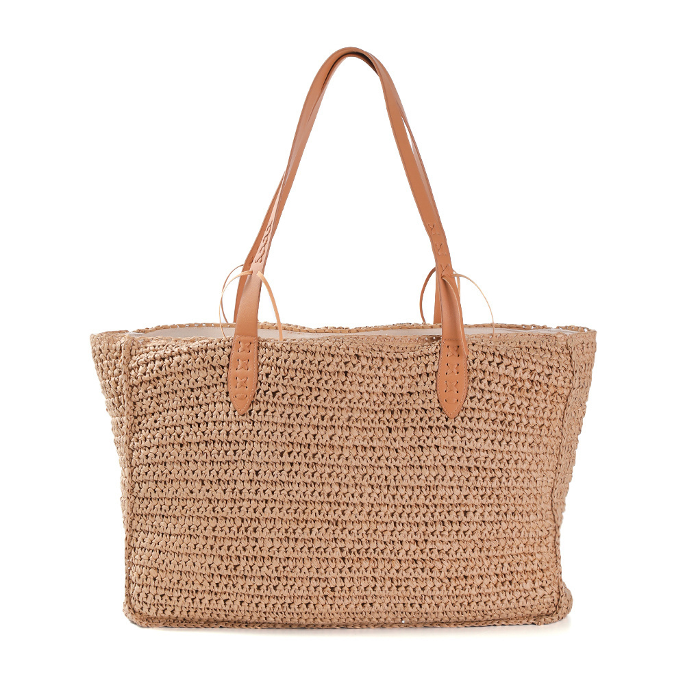 CAMYTONC Straw Woven Handbag Letter Ladies Casual Summer Beach Tote Bag With Handles For Women