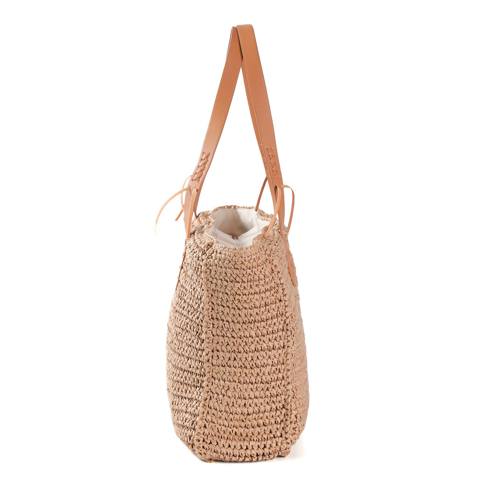 CAMYTONC Straw Woven Handbag Letter Ladies Casual Summer Beach Tote Bag With Handles For Women