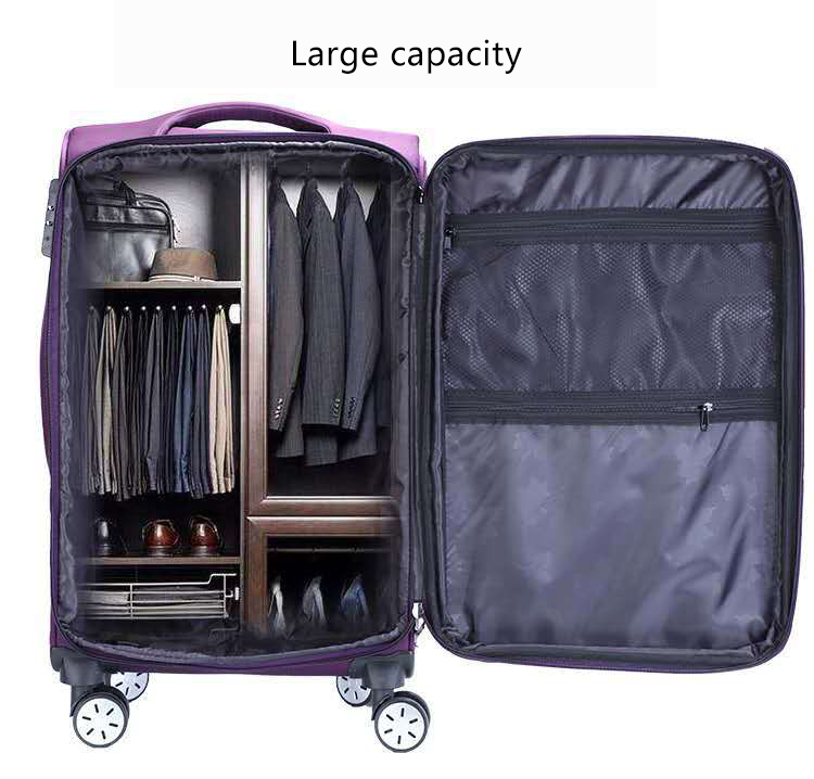 custom china cheap large capacity anti theft baggage suitcases wholesale black fabric carry on luggage bags