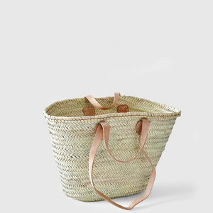 french market straw basket Summer Straw Woven Bag Custom Shoulder bag Women Straw Basket Beach Bags Flowers Handbags