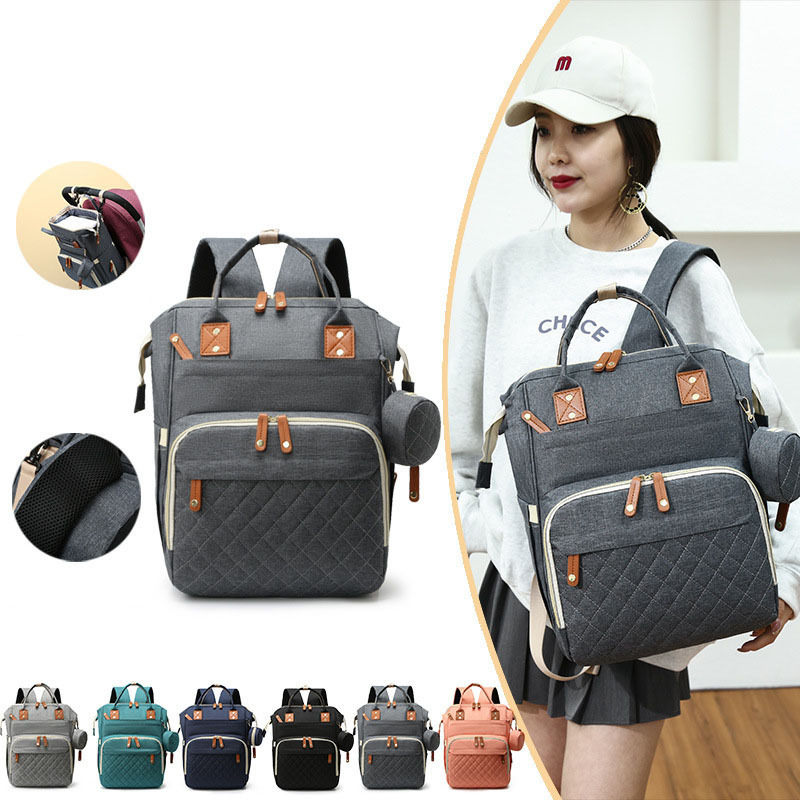 Wholesale Waterproof Oxford Mommy Backpack Nappy Baby Carrier Mother Diaper Bag With USB Charging