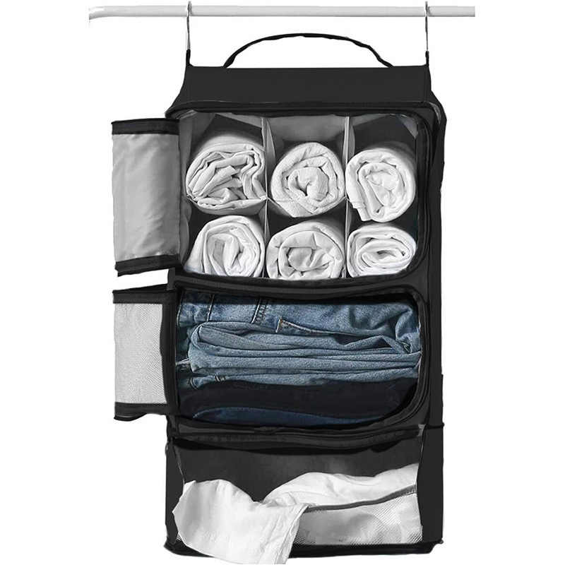 Hanging Portable Luggage Suitcase Closet Shelving Organizer hanging packing cube for Travel Camper