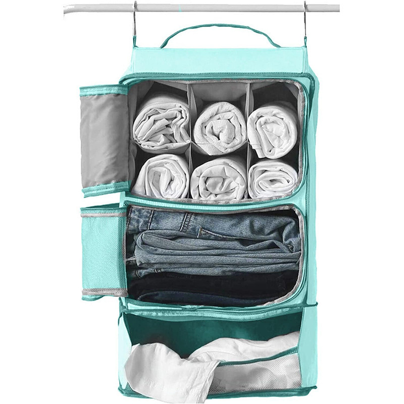 Hanging Portable Luggage Suitcase Closet Shelving Organizer hanging packing cube for Travel Camper