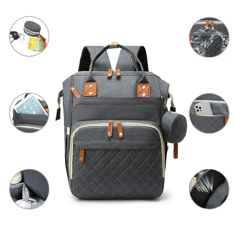 Wholesale Waterproof Oxford Mommy Backpack Nappy Baby Carrier Mother Diaper Bag With USB Charging