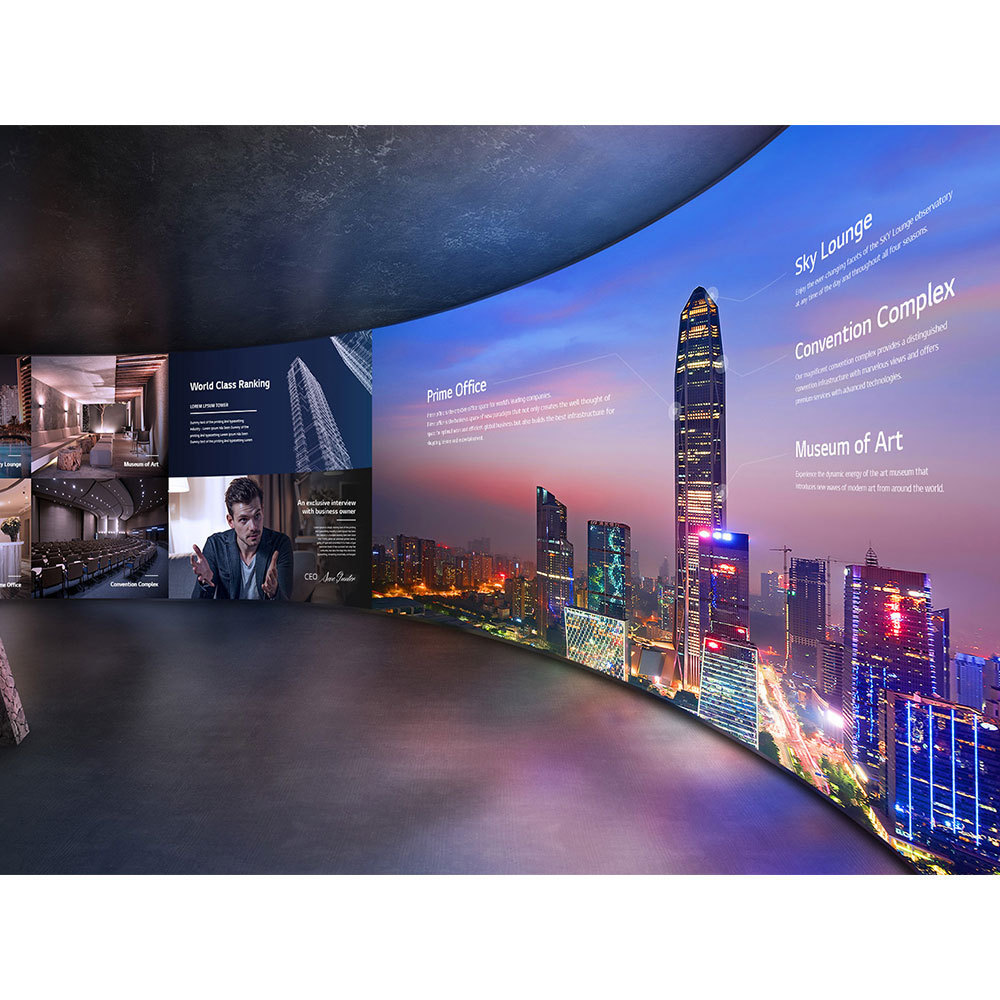 Newsroom Circular Curved Led Display Indoor Flexible Exhibition Trade Show Screen Cylindrical Column Circle Video Wall