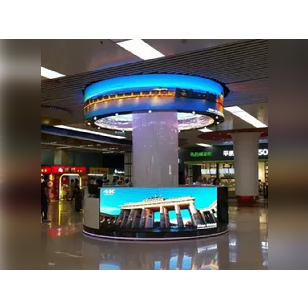 4K Indoor Flexible Cylindrical Led Single Sign Display Column Custom Expo Curved Advertising Screen For Pillar Circular Ledwall