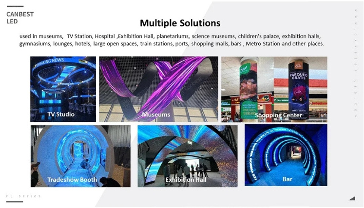 Indoor P2.5 2.5Mm Soft Flexible Led Screen Full Color Circular Round Led Video Wall 360 Degree Curved Led Display