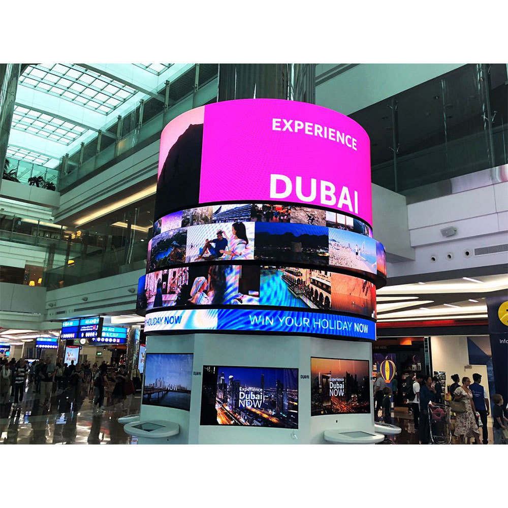 360 Degree Round Panel Small Billboard Screen Pantalla De Flexible Rollable Led Display