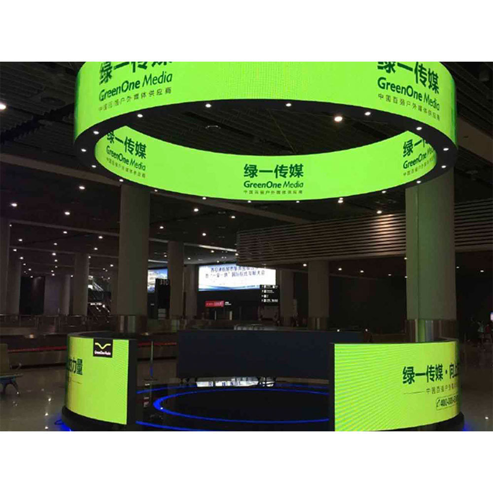 P2 P3 P4 Flexible Led Screen Customized 360 Degree Circle Led Display Curved Cylindrical Showroom Pantalla Led