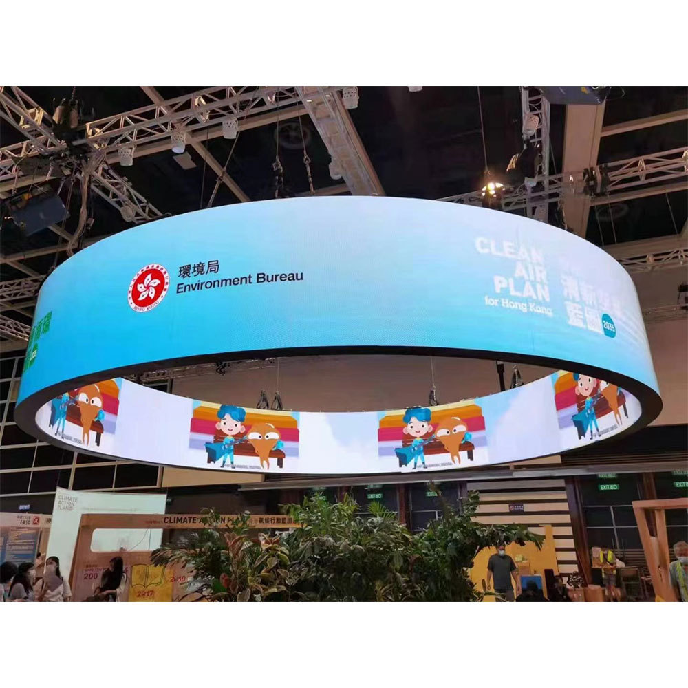 P2 P3 P4 Flexible Led Screen Customized 360 Degree Circle Led Display Curved Cylindrical Showroom Pantalla Led