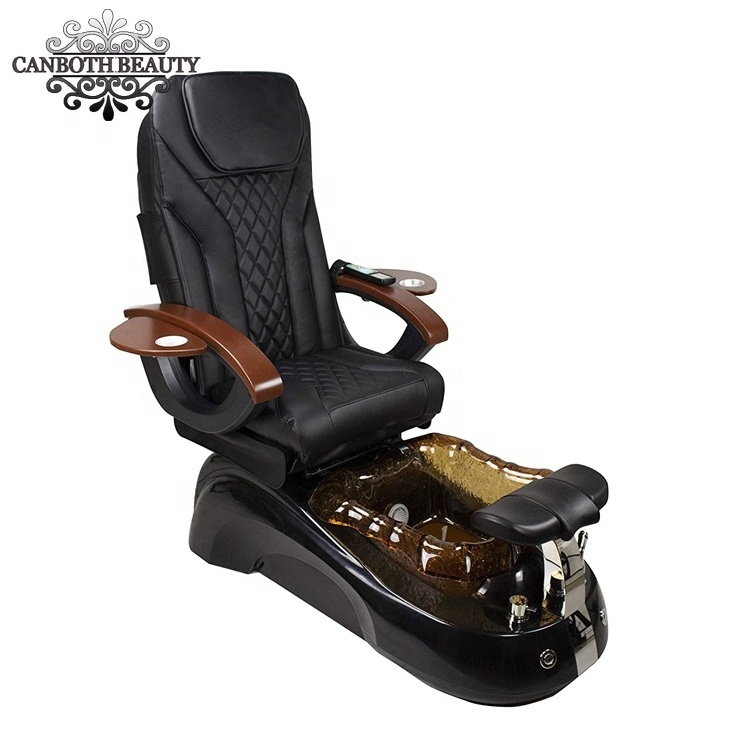 Black Luxury Nail Salon Pedicure Chairs Foot Spa Massage Chairs