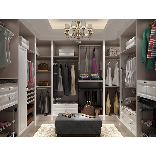 American style Metal modular customized wood veneer designs modern design bedroom closet wardrobe cupboards