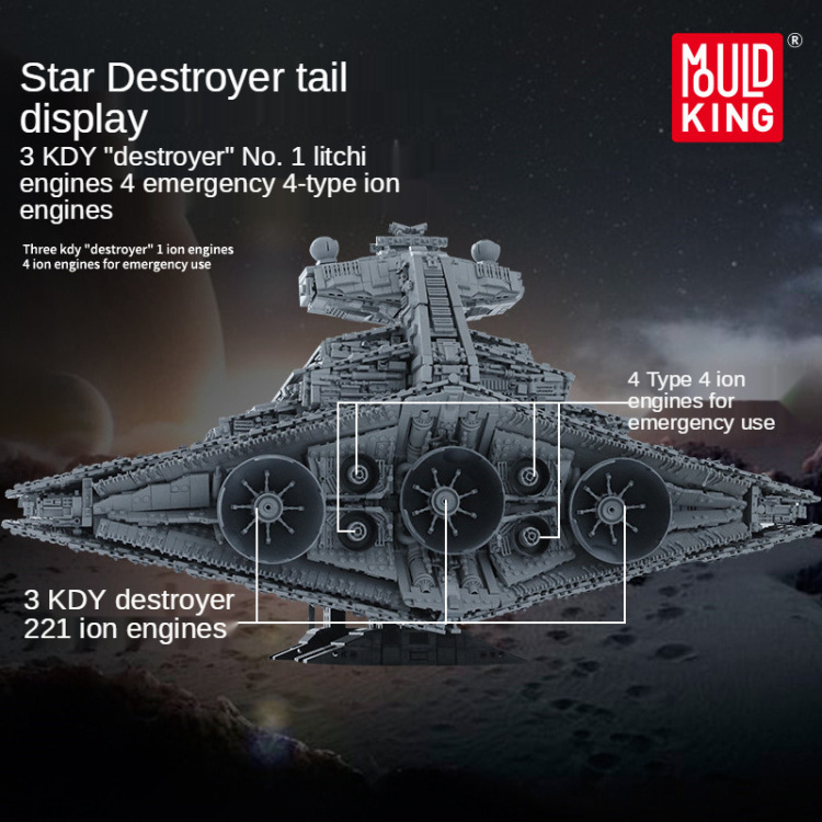 Source factory sale Mould king 13135 bricks Imperial Star Destroyer Toys Plastic wars Technic Building Blocks Toy Set for kids