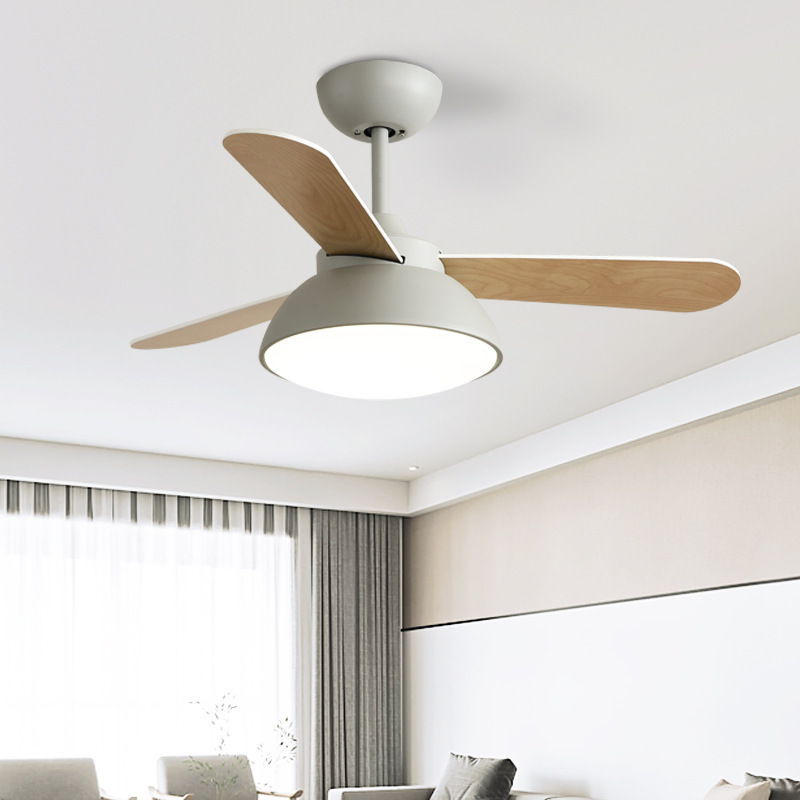 Remote Control DC Motor Morden Indoor Decoration 3 Leaf Plywood 52inch 24W Led Ceiling Fan With Light