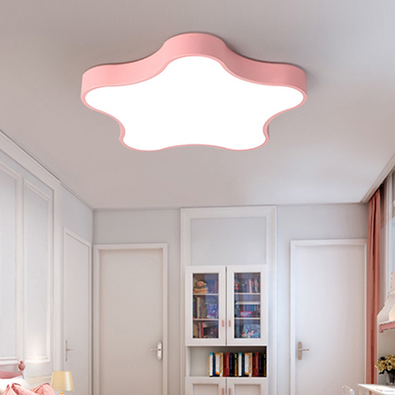 Nursery Light Modern Pink Blue Star Babies Kids Children Room Bedroom Girls Boys Led Ceiling Lamp Light Fixtures Ceiling Lights