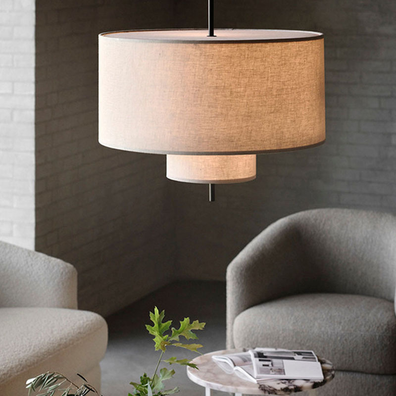 Pendant Light Fabric Lamp Cloth Chandelier Modern Minimalist Pastoral Style Creative Living Room Bedroom Study Dining Room Linen