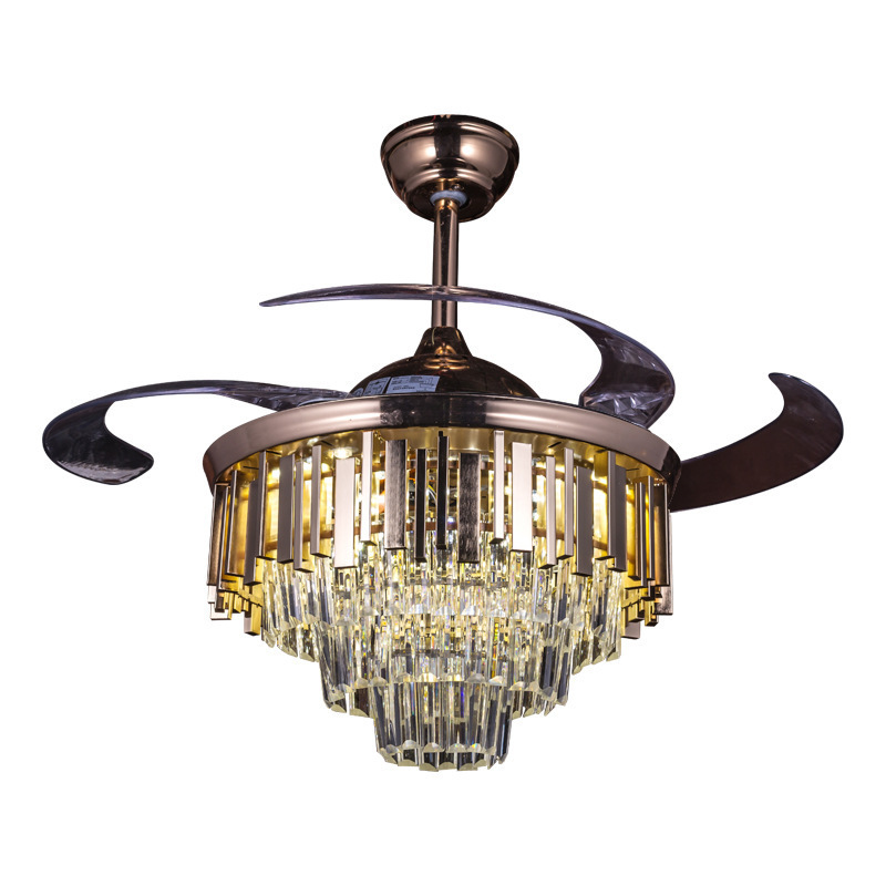 Best Selling Luxury Chandelier Home Living Room Bedroom Decoration Luster Pendant Lamp Large Crystal Led Ceiling Fan With Light