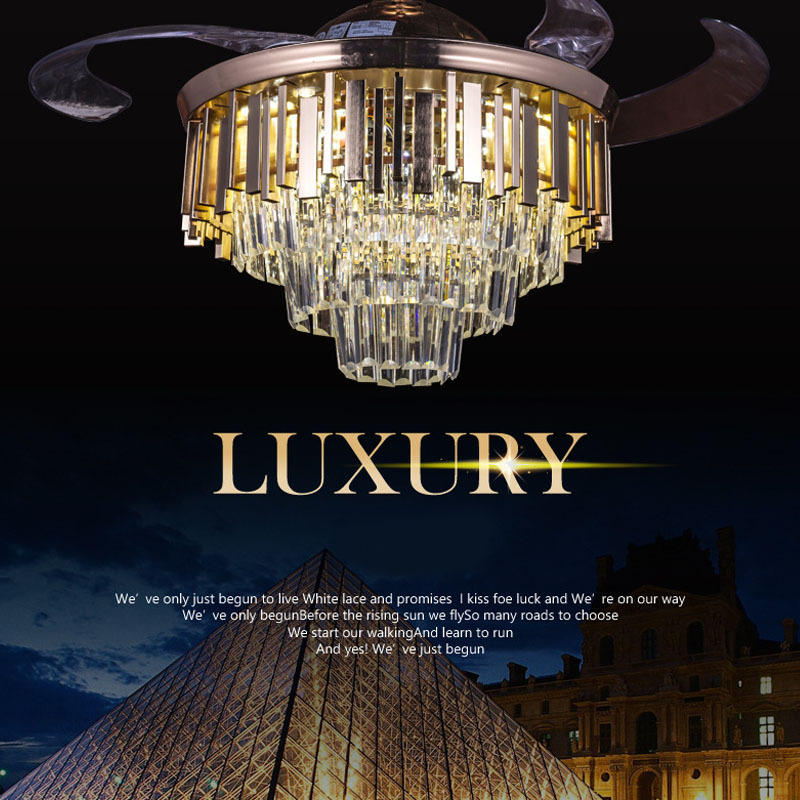 Best Selling Luxury Chandelier Home Living Room Bedroom Decoration Luster Pendant Lamp Large Crystal Led Ceiling Fan With Light