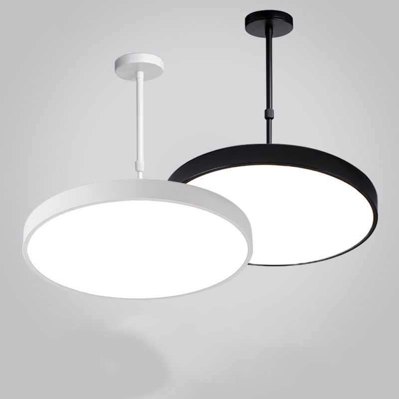 Nordic Modern Simple Living Room Pendant Light House Office Hallway Semi Flush Mount LED Round Ceiling Chandelier Light Fixtures