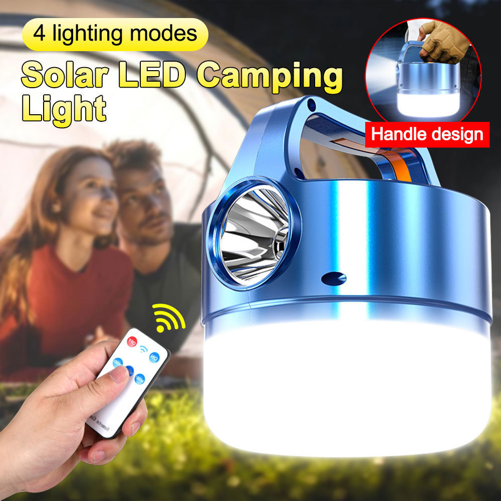 Night Market Portable Rechargeable Light Super Bright Waterproof Built-in Power Bank Solar Camping Light