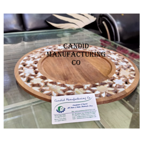 New Arrival Design In Wooden Serving Tray With Mother Of Pearl Inlaid Charge Plate Mother of Pearl Serving Tray