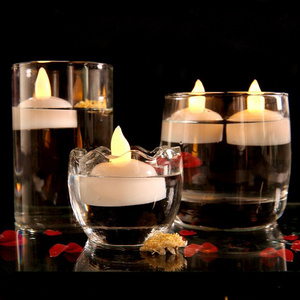 Amazon Hot Selling 3\" White Flameless Floating Candles Waterproof Christmas Votive Candles with Scent for Holidays and Easter