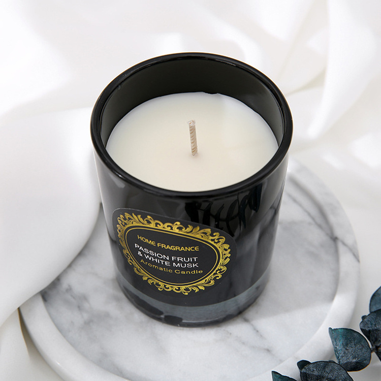 Small Batch Customization Luxury Black Glass Scented Candles for Home Fragrance Father's Day Gifts for Women in a Box