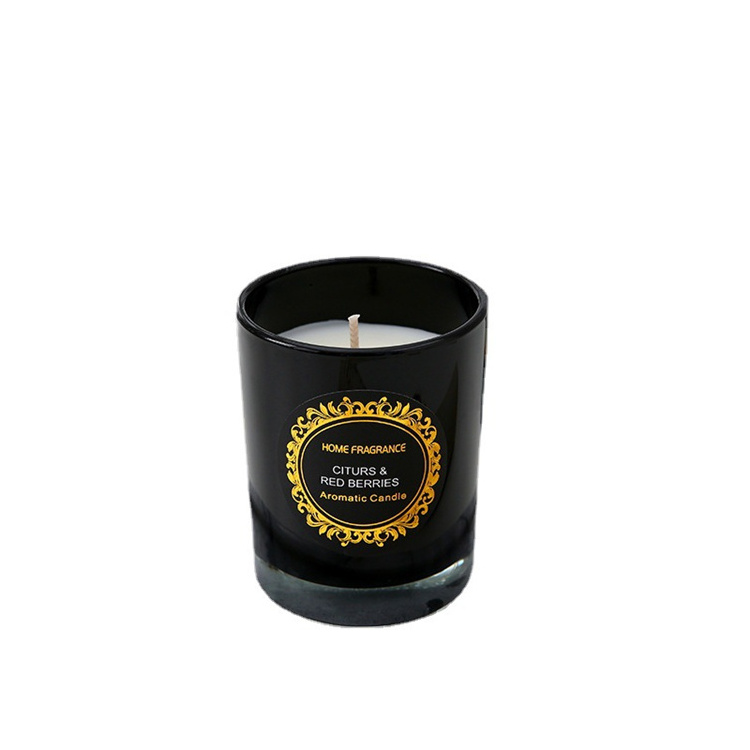 Small Batch Customization Luxury Black Glass Scented Candles for Home Fragrance Father's Day Gifts for Women in a Box