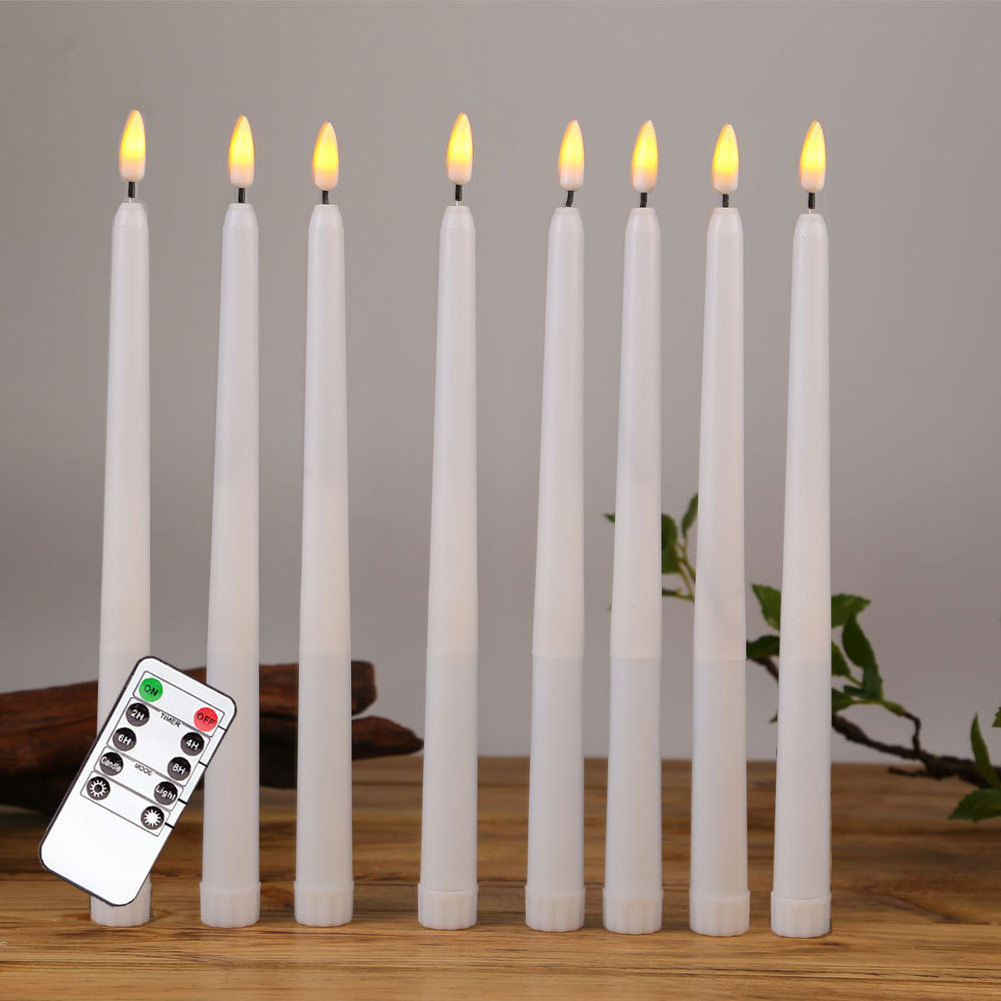 Remote-Controlled Ivory Flickering Taper LED Candle 2.4 cm Diameter Weddings Christmas Halloween Easter Flameless Wax Material