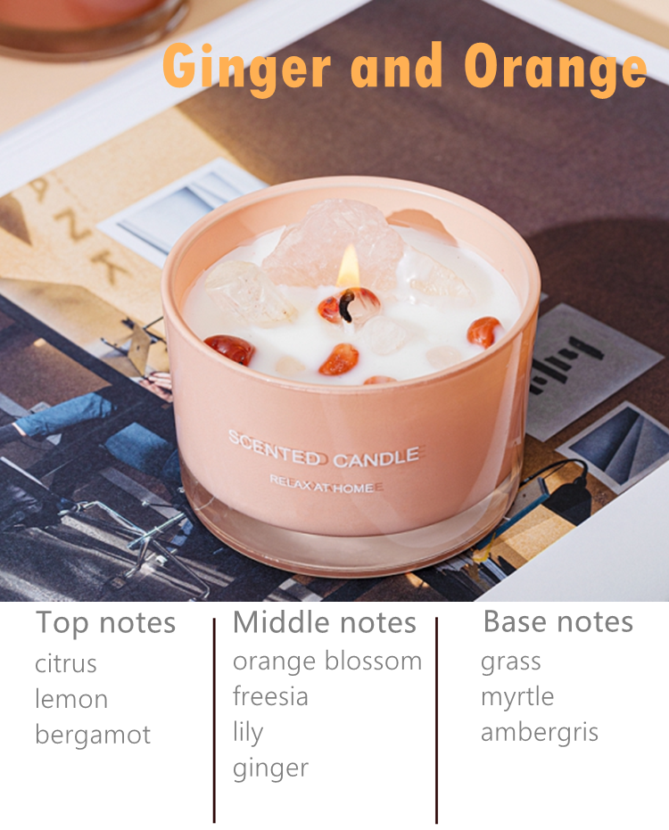 Best Luxury Fall Scented Soy Wax Candle with Wooden Lid and Gemstone Crystal for Meditation Holidays Bars New Condition