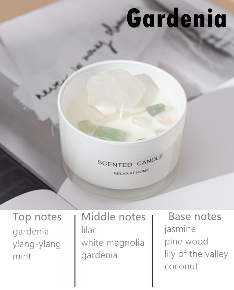 Best Luxury Fall Scented Soy Wax Candle with Wooden Lid and Gemstone Crystal for Meditation Holidays Bars New Condition