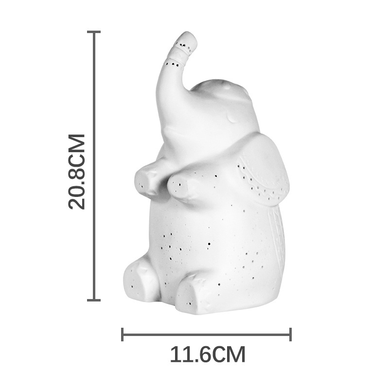 Factory direct hot sale new design cute 3d night light bedside elephant shape  table lamp children gifts cute porcelain lamp