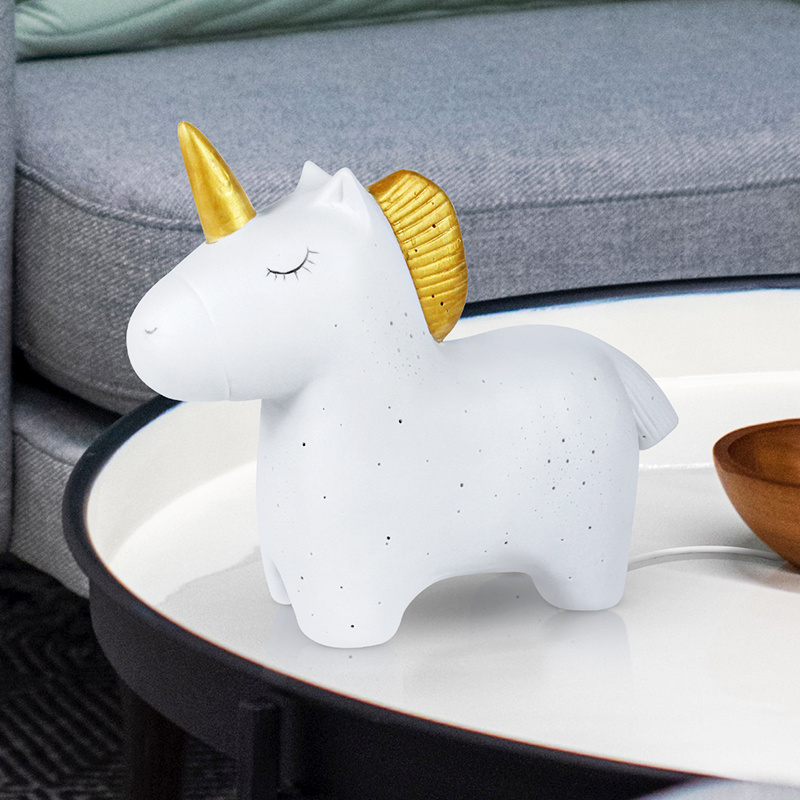 Cute Kids Bedroom Animal Led Night Light Unicorn Craft Creative Desk Lamp Animal Shape Ceramic Table Lamp Kids Light