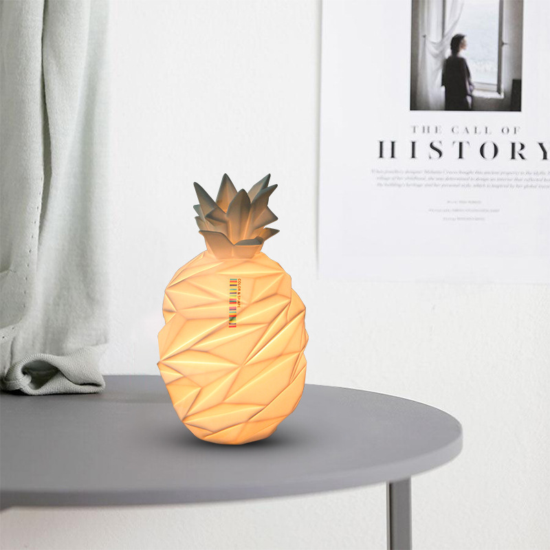 OEM manufacturer CE Rohs certificate origami craft pineapple unique fruit ceramic table lamp for home decoration