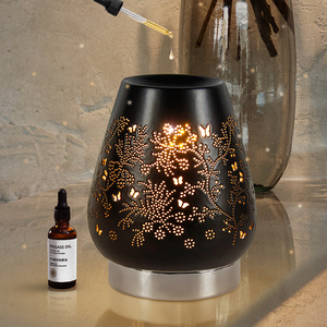 Black Handcrafts Wax Burner Home Decor Electric Wax Melting Butterfly Ceramic Aroma Diffuser Oil Warmer Perfume Lamp Fragrance