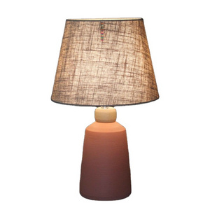 Luminaire hotel decorate light bedroom table lamp decorative vintage cement reading lamps fabric desk lamp