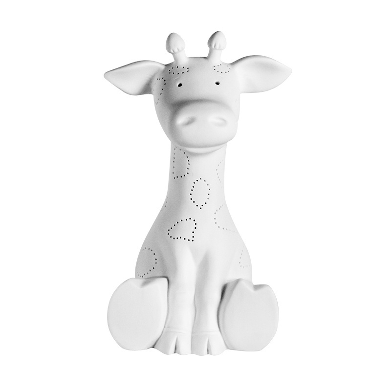 Factory cheap price OEM design porcelain table lamp christmas holiday decor cute deer lamp kids translucent ceramic lamp